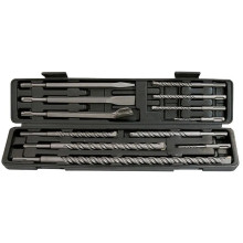 Набор буров по бетону, 5-6х110, 8-10-12х160, 14-16х210, 18х300, 20х450 мм, зубила, SDS Plus Matrix