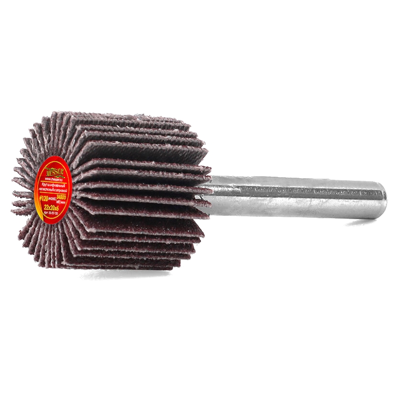 Круг MESSER шлифовальный лепестковый с оправкой (на шпильке) 22х20х6 #120