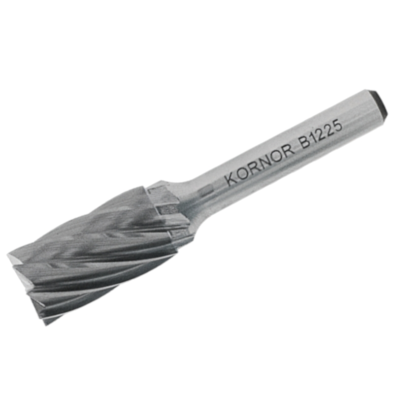 Борфреза цилиндрическая с торцом KORNOR B0413NFM03 по алюминию (крупная насечка)