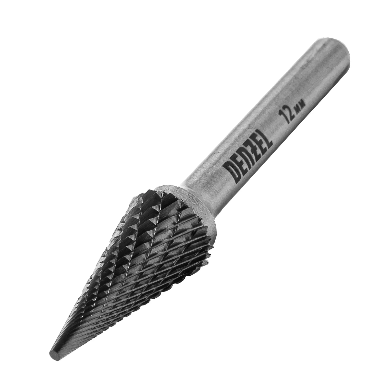 Борфреза по металлу твердосплавная Denzel коническая, тип-M, 12 мм
