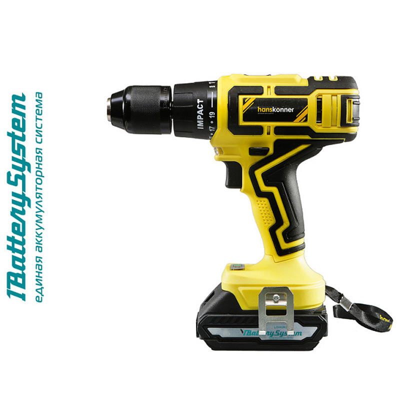 Аккумуляторный шуруповерт Hanskonner HCD1855RI 1BatterySystem