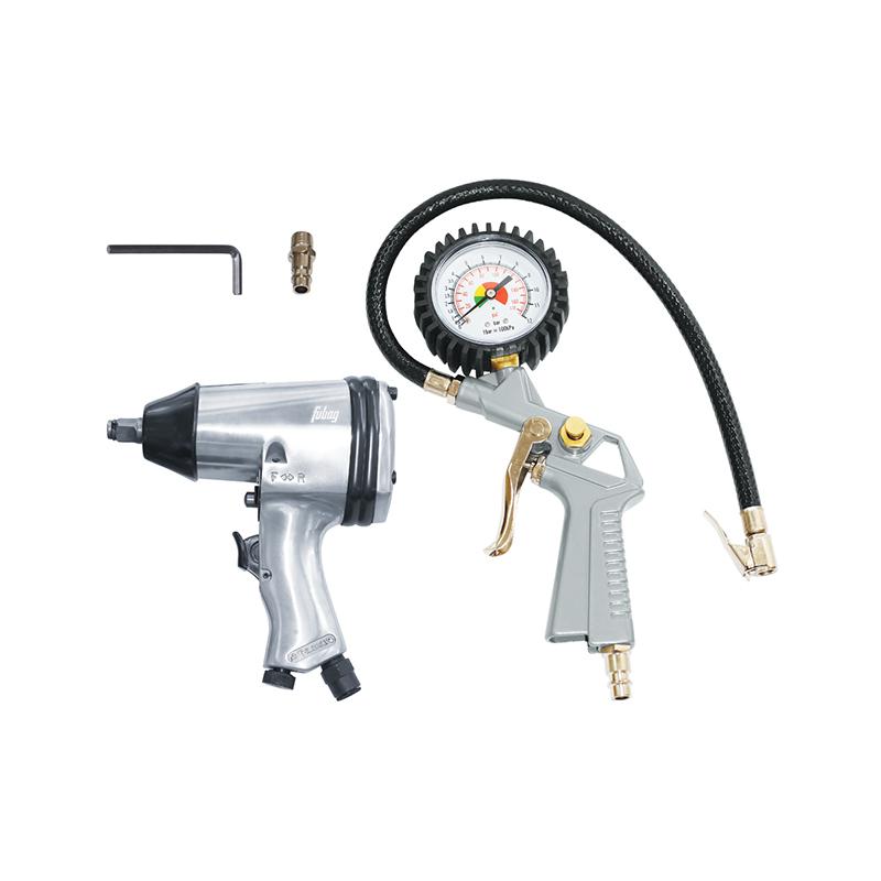 Набор пневмоинструмента Fubag 2 предмета (пневмогайковерт (158л/мин 312н/м 7000об/мин) + пневмопистолет для накачки шин)