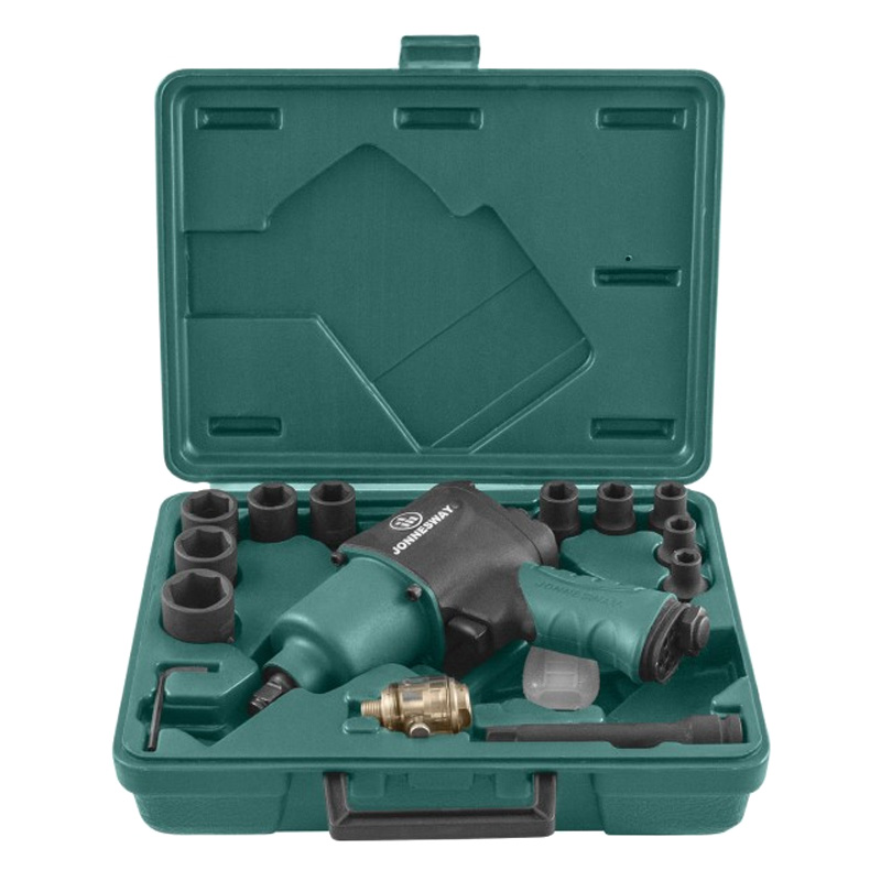 Гайковерт пневматический ударный Jonnesway JAI-1044K 1/2 DR с аксессуарами, 17 предметов Гайковерт пневматический ударный Jonnesway JAI-1044K 1/2 DR с аксессуарами, 17 предметов